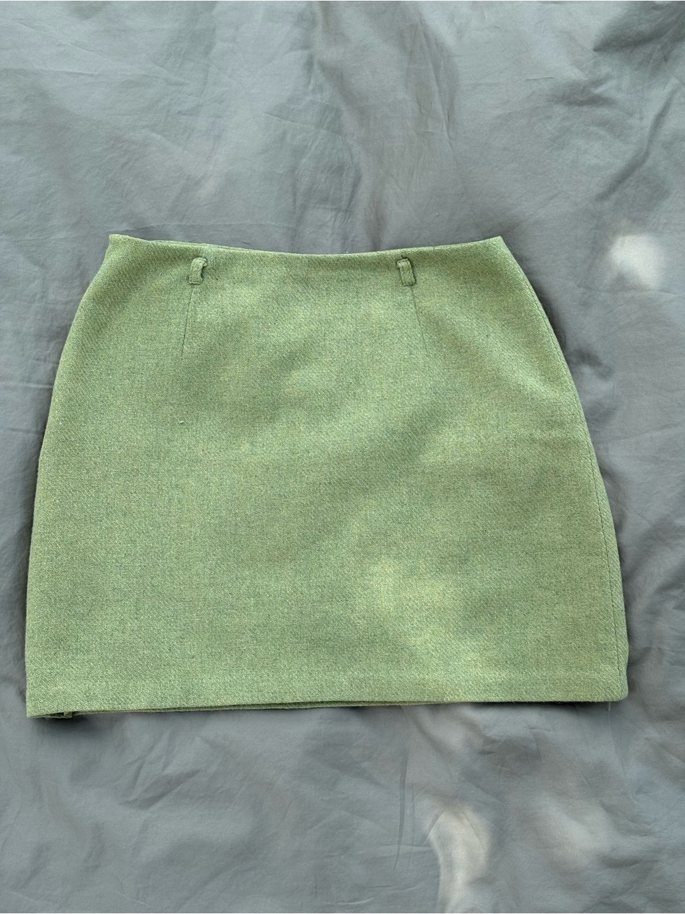 J. Crew Light Green Wool Mini Skirt